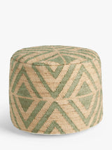 John Lewis John Lewis Faux Jute Outdoor Chevron Pouffe- Buy online at McGrocer