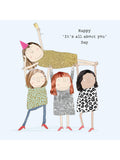 Blank Inside Birthday Card with Grey Envelope FSC Certified
