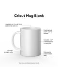 Cricut white ceramic mug blank 350ml 6-pack - British product