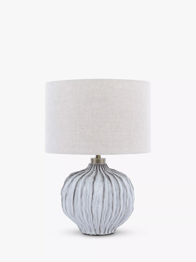 John Lewis Urchin ceramic table lamp with linen shade (British brand)