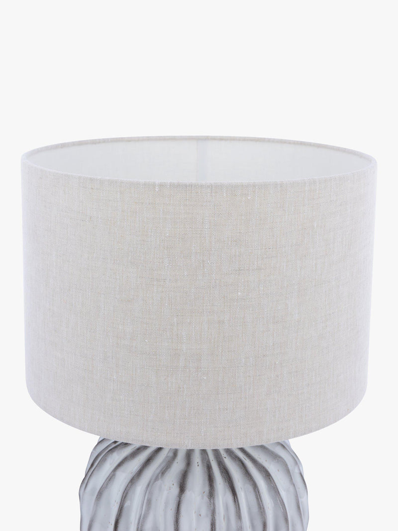 John Lewis Urchin ceramic table lamp with linen shade (British brand)