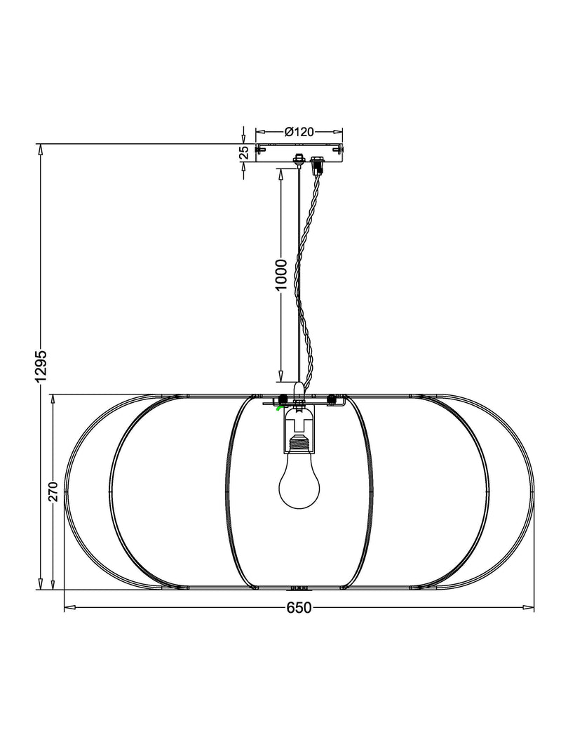 John Lewis Petula oversized pendant ceiling light white 65cm (British brand)