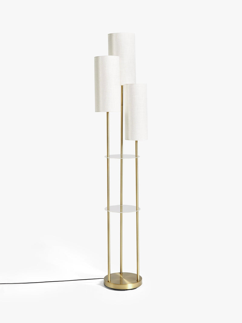 John Lewis Cluster Trio floor lamp with brass and linen shades (British brand)