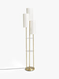 John Lewis Cluster Trio floor lamp with brass and linen shades (British brand)