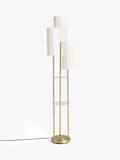 John Lewis Cluster Trio floor lamp with brass and linen shades (British brand)