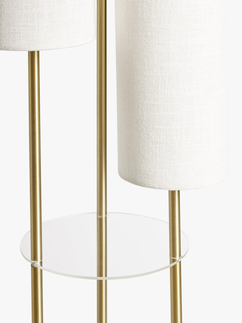 John Lewis Cluster Trio floor lamp with brass and linen shades (British brand)