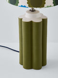 Orla Kiely green scallop table lamp 49cm, imported from the UK