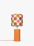 Orla Kiely scallop table lamp in terracotta, imported from the UK