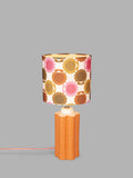 Orla Kiely scallop table lamp in terracotta, imported from the UK