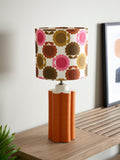 Orla Kiely scallop table lamp in terracotta, imported from the UK