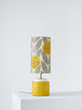 Orla Kiely yellow blossom ceramic table lamp, imported from the UK