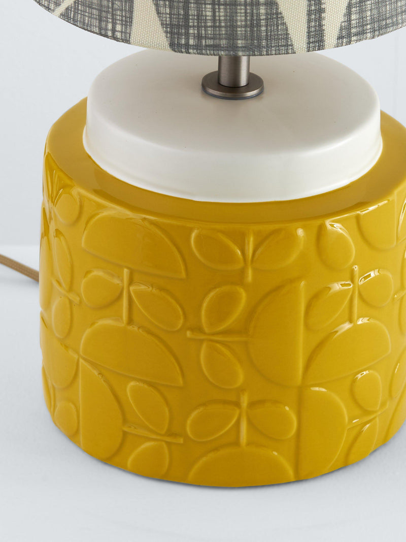 Orla Kiely yellow blossom ceramic table lamp, imported from the UK