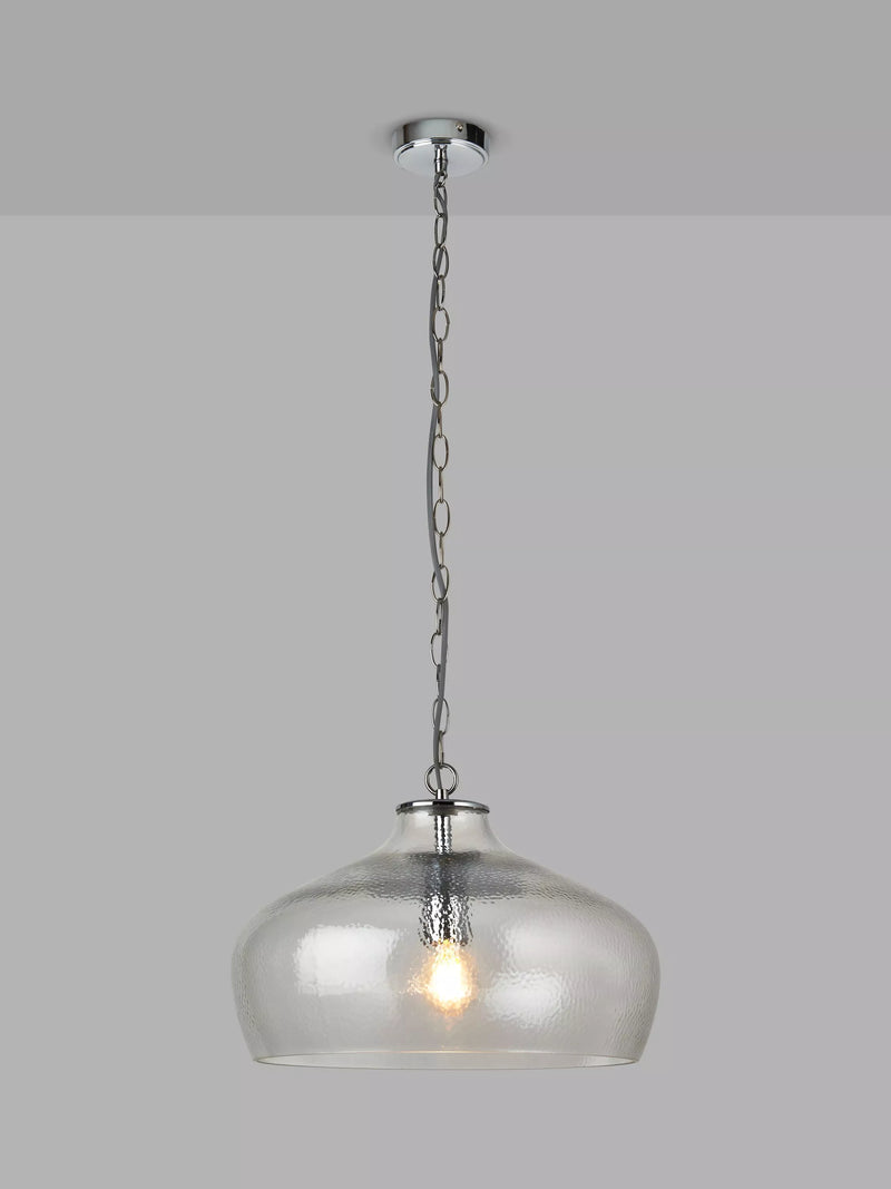 John Lewis Cartmel textured glass pendant ceiling light, imported from the UK