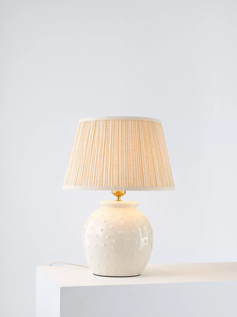 John Lewis Seafoam ceramic table lamp, imported from the UK