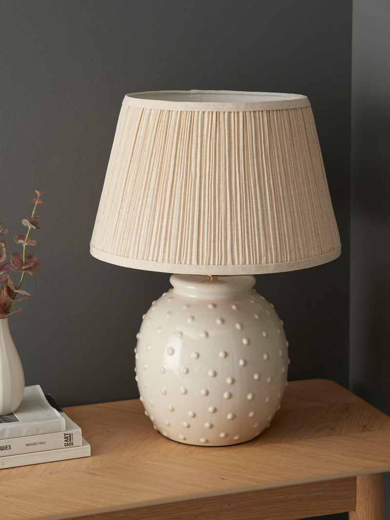 John Lewis Seafoam ceramic table lamp, imported from the UK