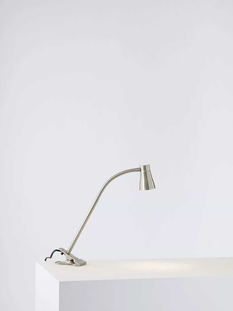 John Lewis clip table lamp chrome finish, imported from the UK