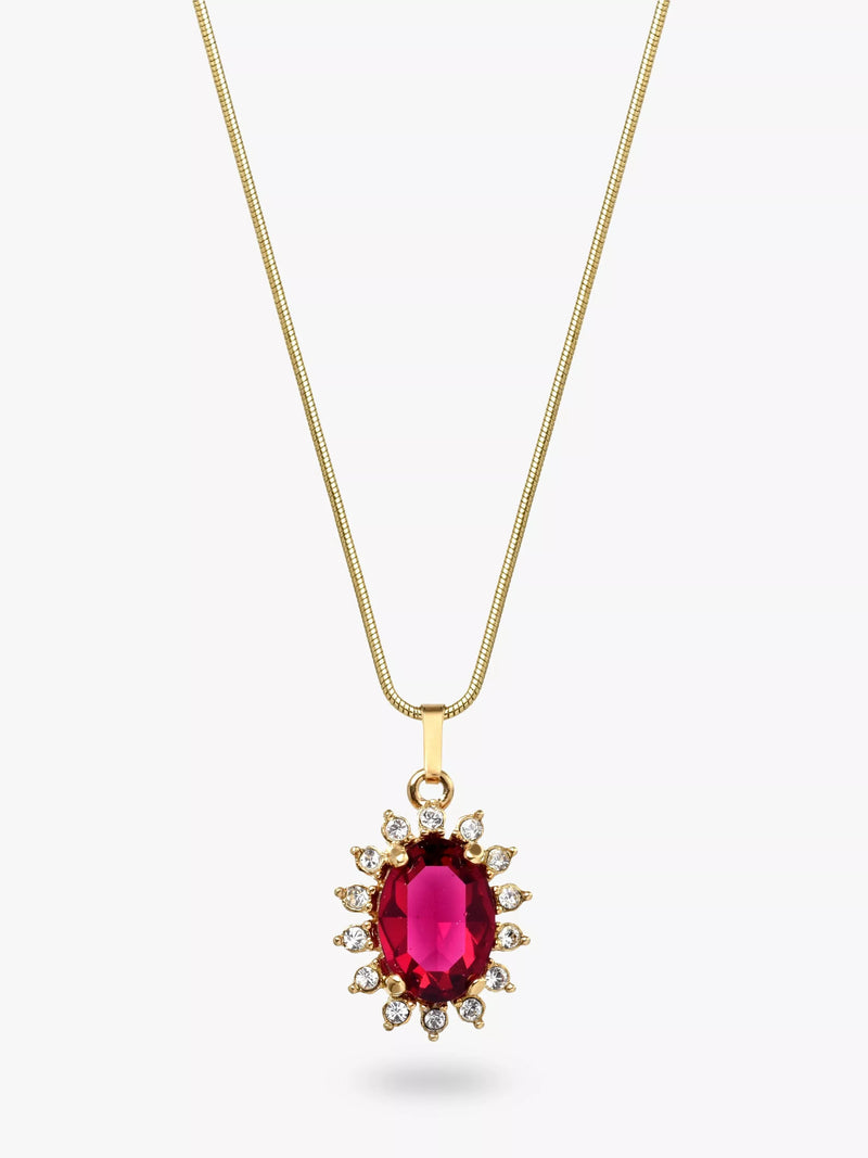 Eclectica Pre-Loved 18ct Gold Plated Swarovski Crystal Radial Pendant Necklace