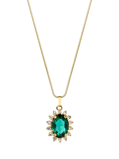 John Lewis Eclectica Pre-Loved 18ct Gold Plated Swarovski Crystal Radial Pendant Necklace- Buy online at McGrocer