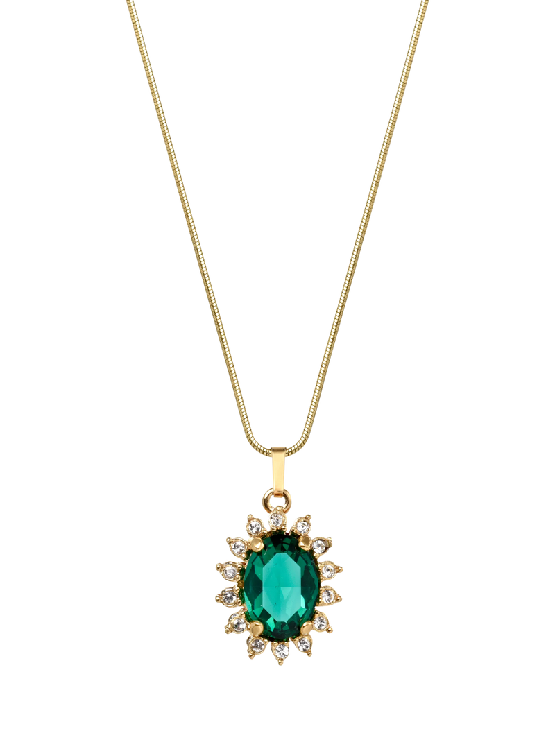 Eclectica pre-loved gold Swarovski crystal pendant necklace (British brand)
