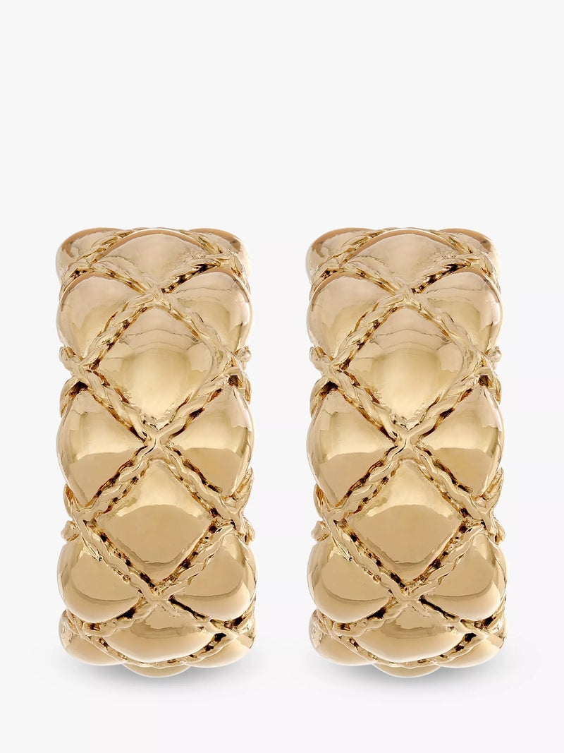 Eclectica half hoop clip-on earrings 18ct gold plated (British brand)