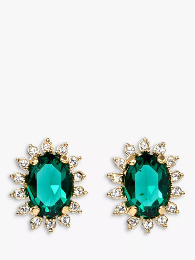 John Lewis Eclectica Pre-Loved Swarovski Crystal Radial Clip-On Earrings, Circa 1980s- Buy online at McGrocer