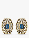 Eclectica Art Deco clip-on earrings Swarovski crystals gold plated, imported from the UK