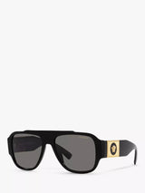 John Lewis Versace Men's Black Polarised Pillow Sunglasses 57mm- Buy online at McGrocer