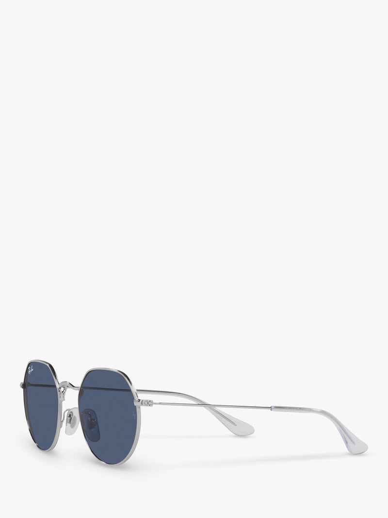 Ray-Ban Junior Jack Sunglasses Silver/Blue, imported from the UK