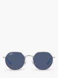 Ray-Ban Junior Jack Sunglasses Silver/Blue, imported from the UK