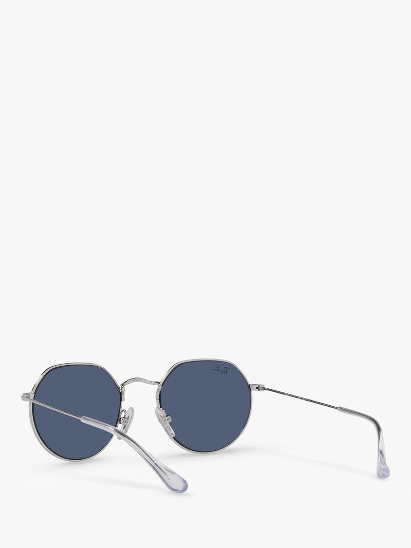 Ray-Ban Junior Jack Sunglasses Silver/Blue, imported from the UK