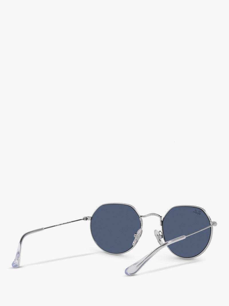 Ray-Ban Junior Jack Sunglasses Silver/Blue, imported from the UK