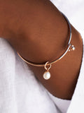 Recognised Freedom Pearl Popon Bangle rose gold plated sterling silver freshwater pearl - British product