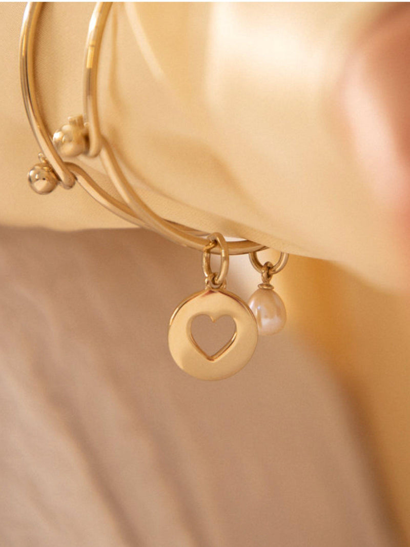 Recognised Heart Popon gold plated sterling silver bangle, UK version