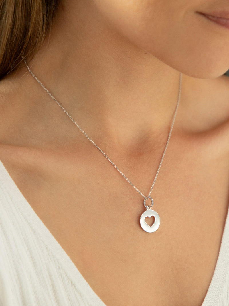 Recognised sterling silver heart pendant necklace - British product