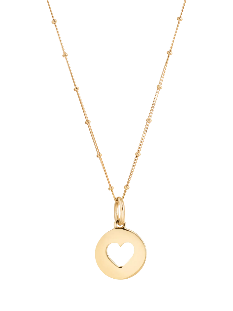 Recognised heart pendant necklace gold plated sterling silver, imported from the UK