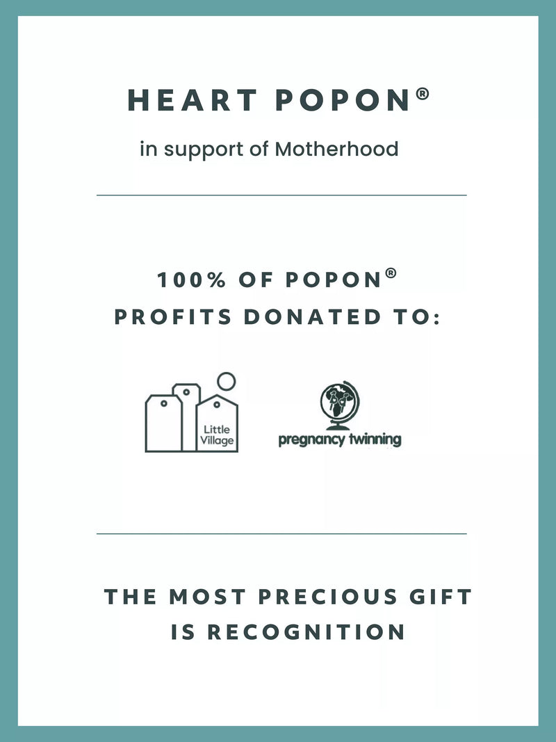 Recognised Heart Popon sterling silver pendant necklace, imported from the UK