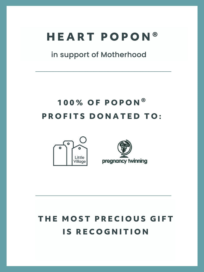 Recognised Heart Popon sterling silver pendant necklace, imported from the UK
