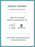 Recognised Heart Popon sterling silver pendant necklace, imported from the UK