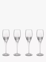 John Lewis Luigi Bormioli Diamante Champagne Glasses, Set of 4, 220ml, Clear- Buy online at McGrocer