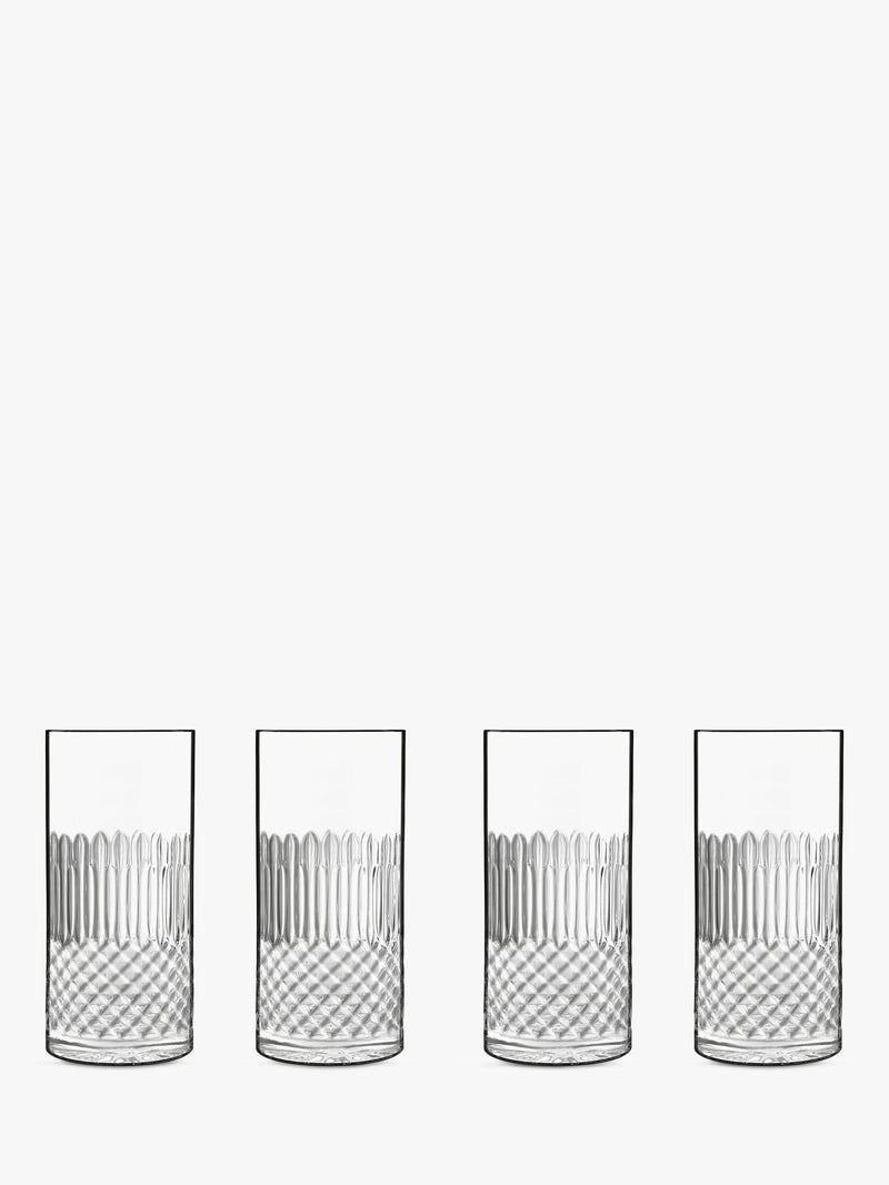 Luigi Bormioli Diamante highball glasses 480ml set of 4 (British brand)