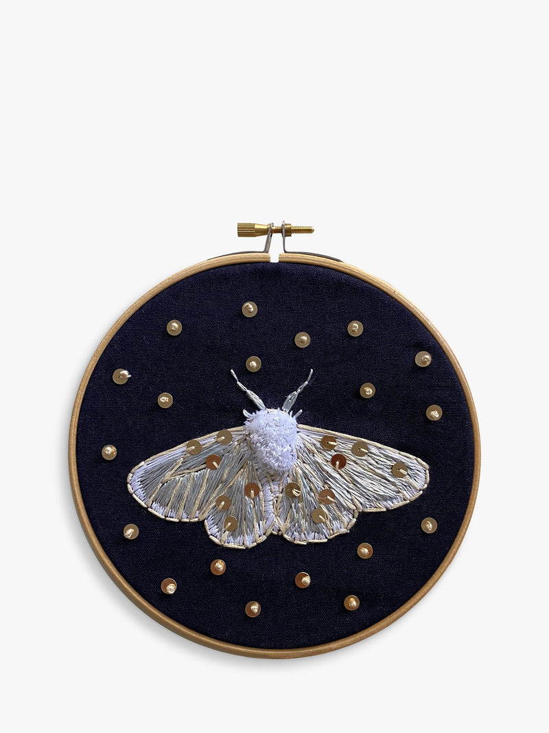 MakeBox & Co moth moon embroidery kit 15cm 12cm - British product