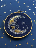 MakeBox & Co moth moon embroidery kit 15cm 12cm - British product