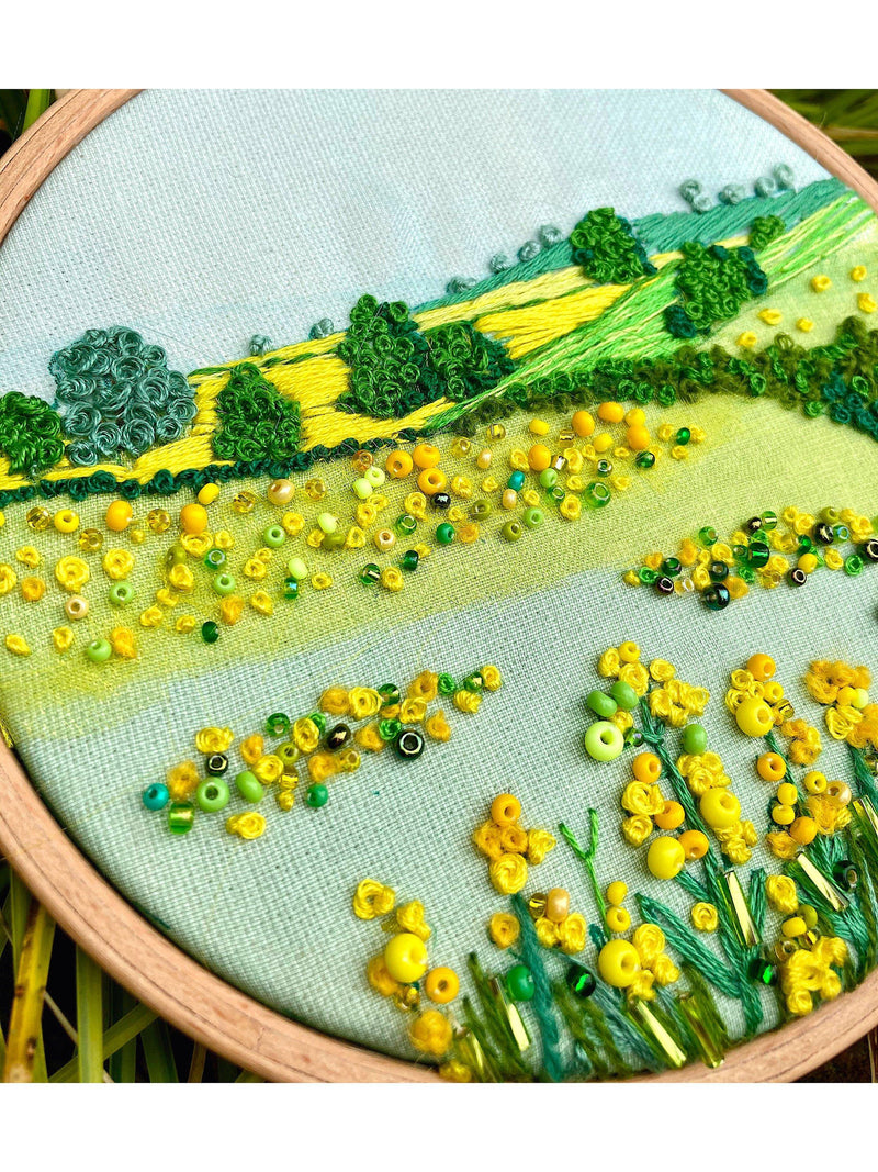 Rowandean Fields of Gold embroidery kit, imported from the UK