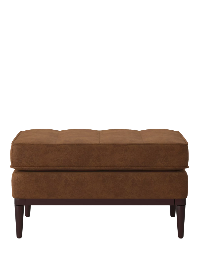 Swyft Model 02 faux leather chaise footstool in chestnut (British brand)