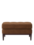 Swyft Model 02 faux leather chaise footstool in chestnut (British brand)