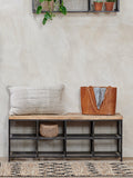 nkuku Hasa storage bench iron frame mango wood (British brand)