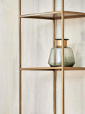 nkuku Mahi iron shelving unit antique brass tall - British product
