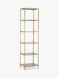 nkuku Mahi iron shelving unit antique brass tall - British product