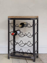 John Lewis nkuku Obra Mango Wood Wine Rack 12 Bottle Natural/Black- Buy online at McGrocer