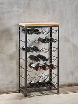 John Lewis nkuku Obra Mango Wood Wine Rack, 28 Bottle, Natural/Black- Buy online at McGrocer